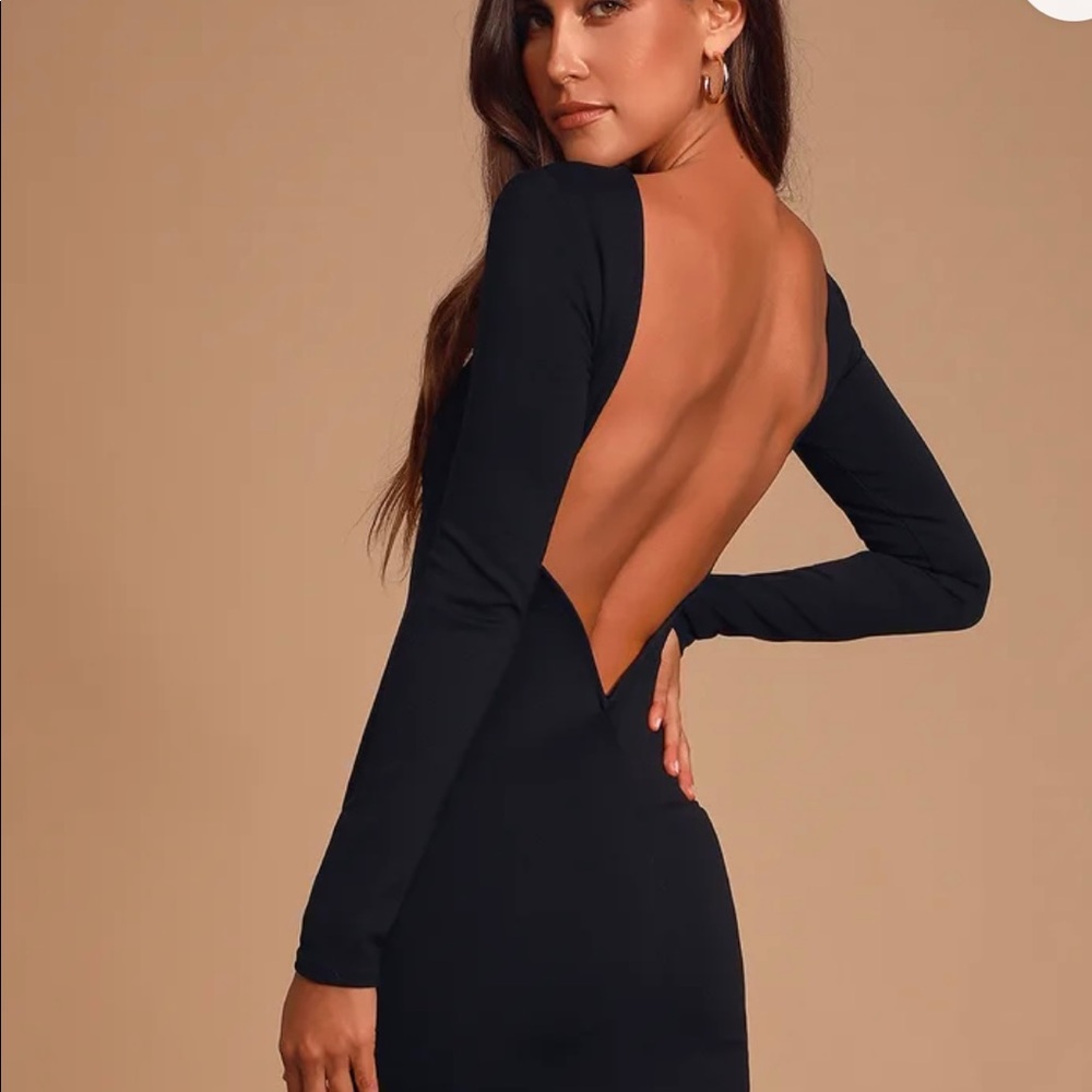 Lulus backless black dress size s